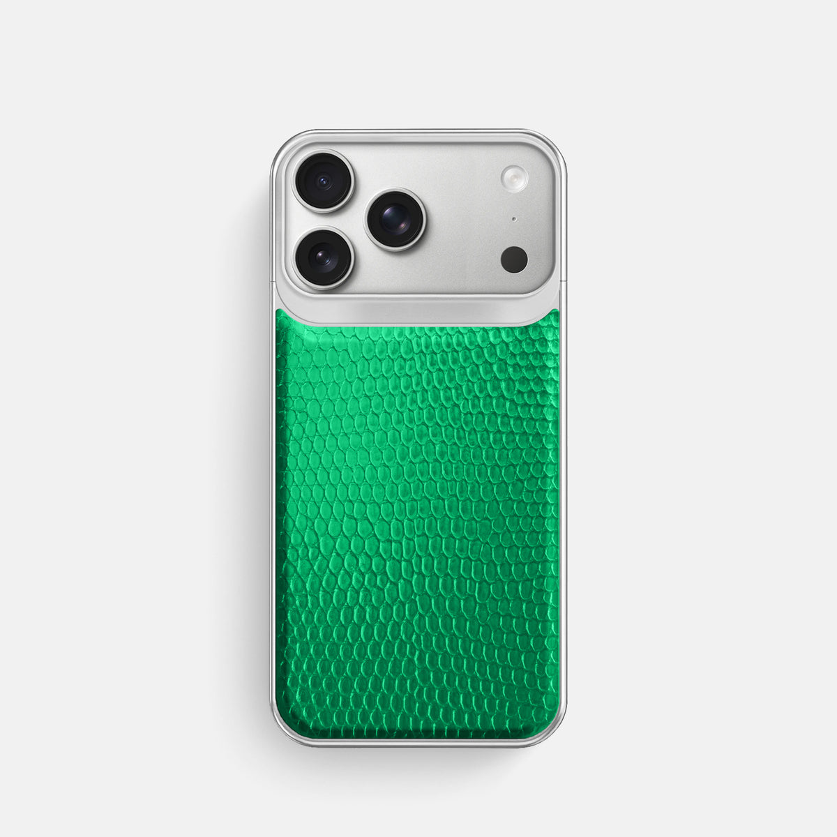 Metal Case For iPhone 18 Pro In Lizard -1 | Apple-Green-Steel