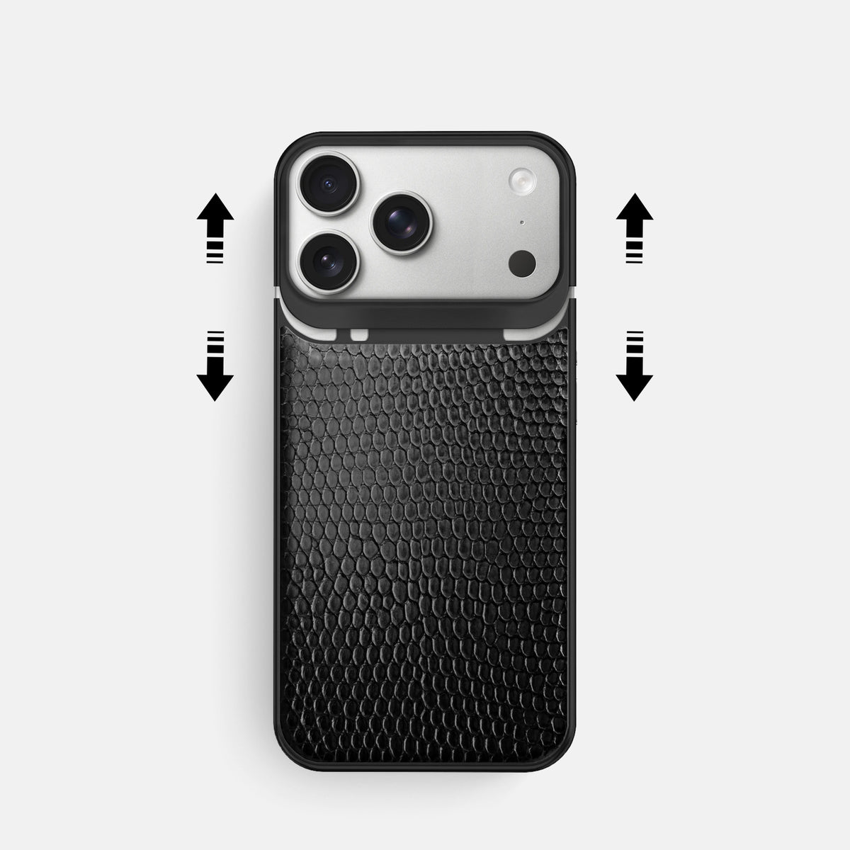 Metal Case For iPhone 18 Pro In Lizard -2 | Black-Black