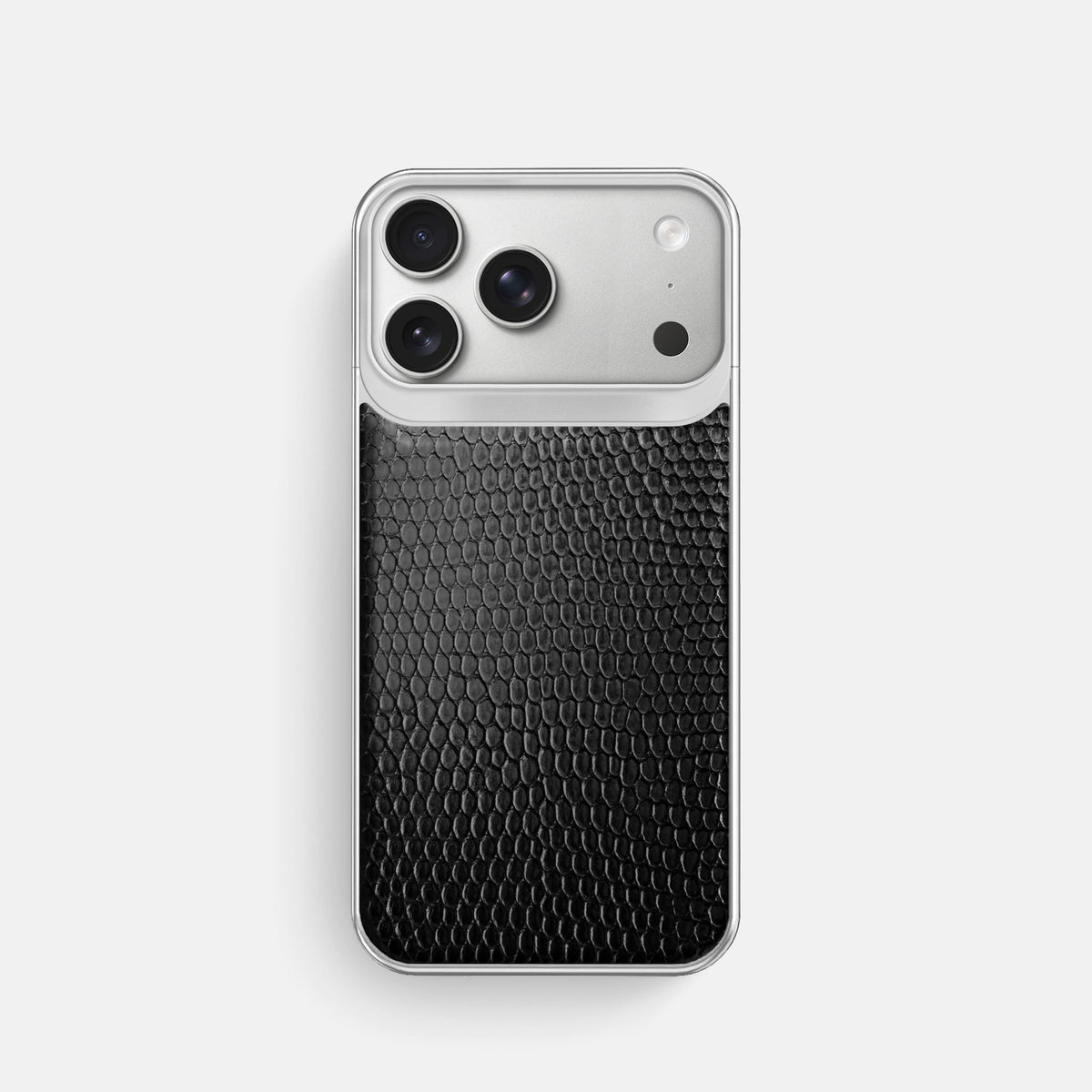 Metal Case For iPhone 18 Pro In Lizard -1 | Black-Steel