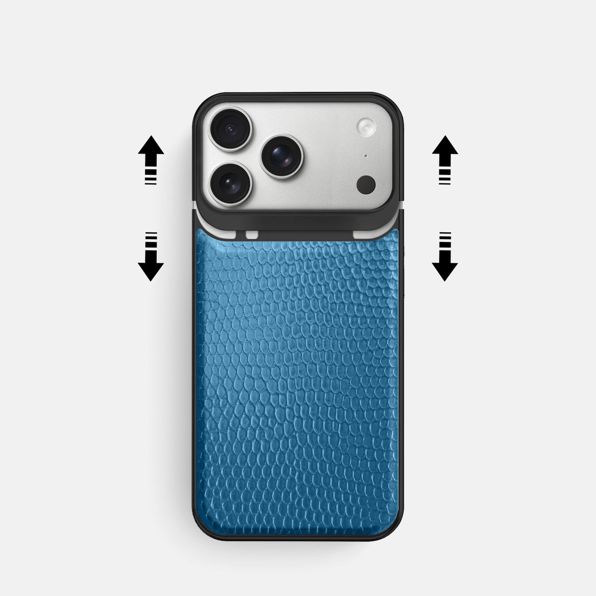 Metal Case For iPhone 18 Pro In Lizard -2 | Blue-Black