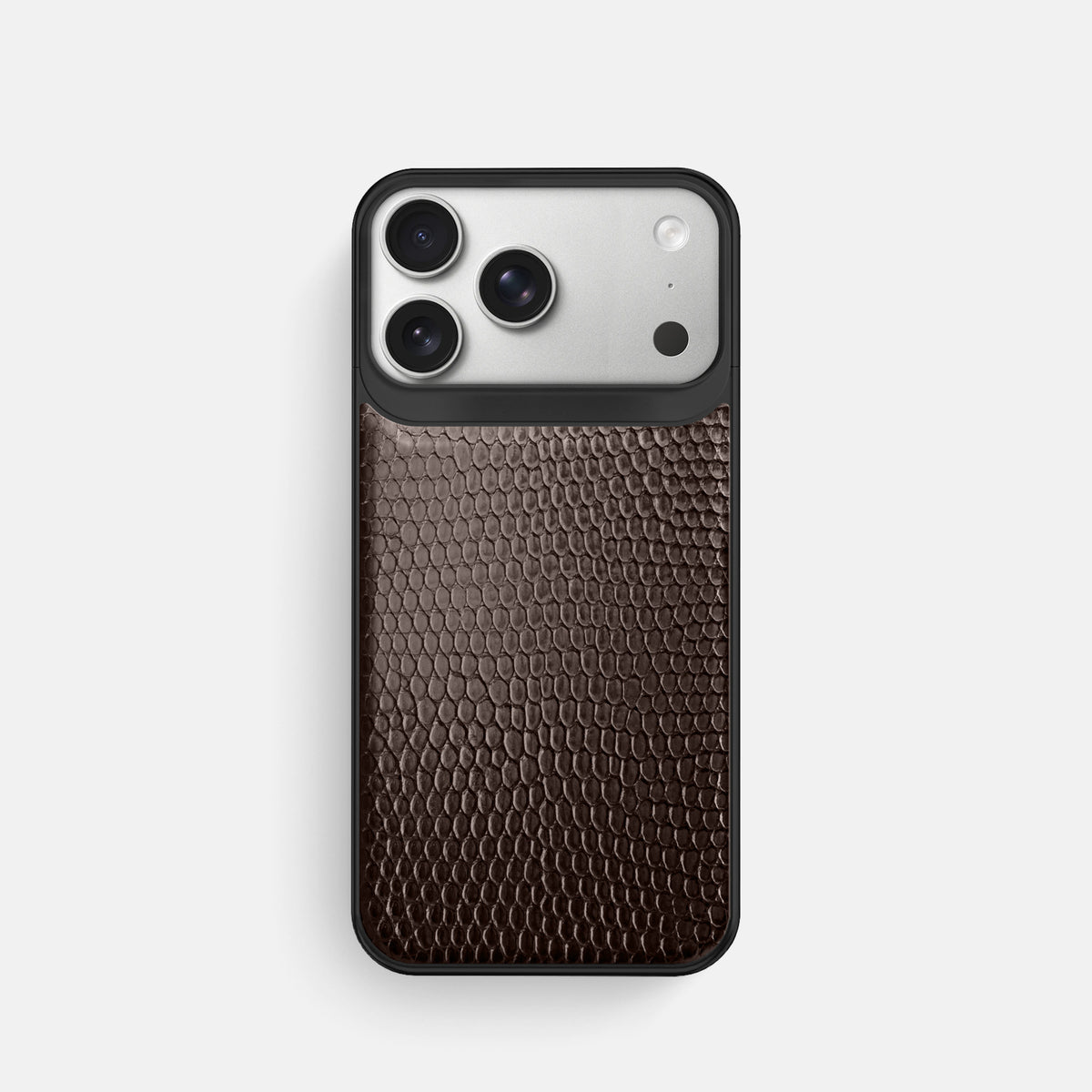 Metal Case For iPhone 18 Pro In Lizard -1 | Brown-Black