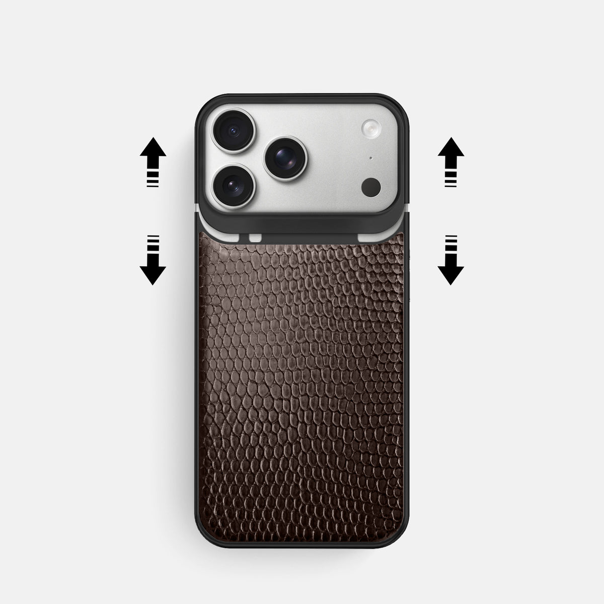 Metal Case For iPhone 18 Pro In Lizard -2 | Brown-Black