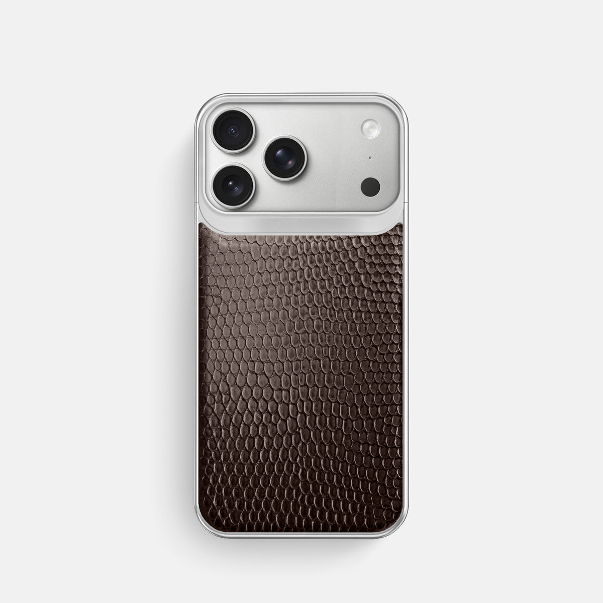 Metal Case For iPhone 18 Pro In Lizard -1 | Brown-Steel