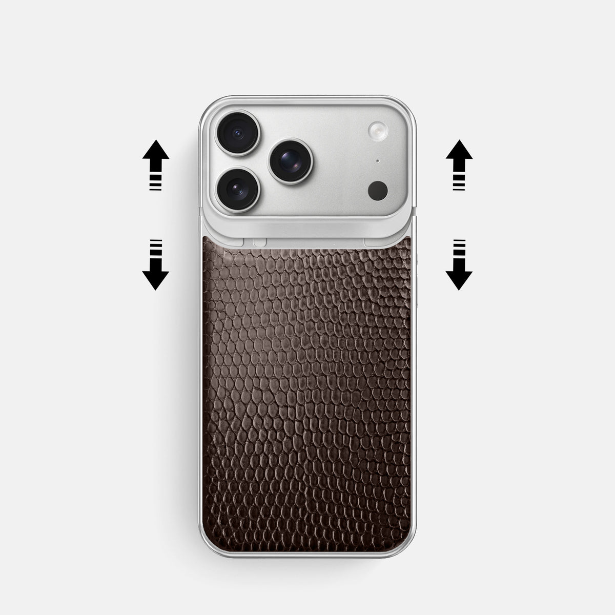 Metal Case For iPhone 18 Pro In Lizard -2 | Brown-Steel