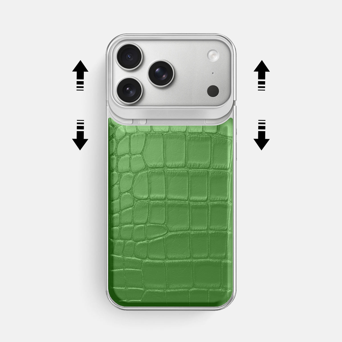 Metal Case For iPhone 18 Pro Max In Alligator -2 | Apple-Green-Steel
