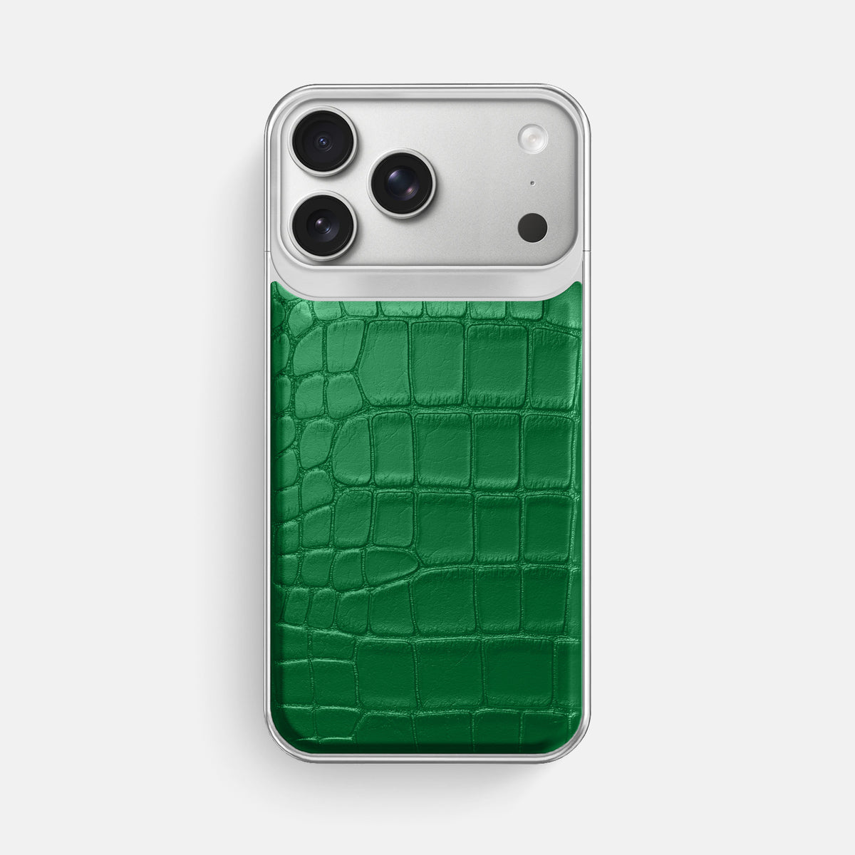 Metal Case For iPhone 18 Pro Max In Alligator -1 | Forest-Green-Steel