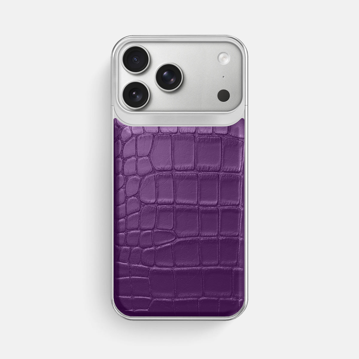 Metal Case For iPhone 18 Pro Max In Alligator -1 | Purple-Steel