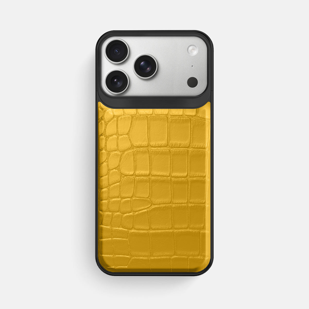 Metal Case For iPhone 18 Pro Max In Alligator -1 | Yellow-Black