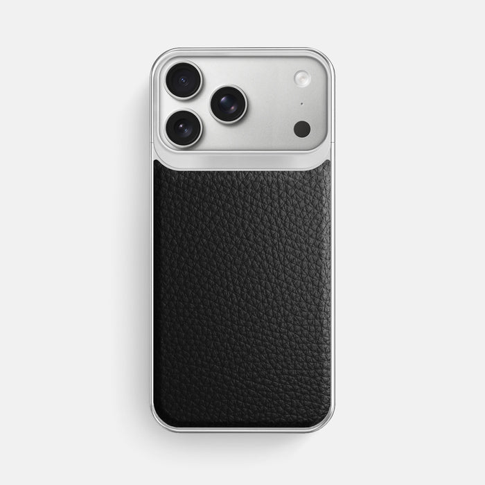 Metal Case For iPhone 18 Pro Max In Calf -1 | Black-Steel