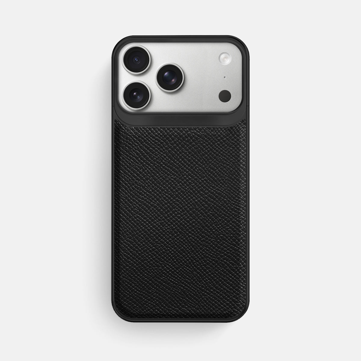 Metal Case For iPhone 18 Pro Max In Epsom-Style Calf -1 | Black-Black