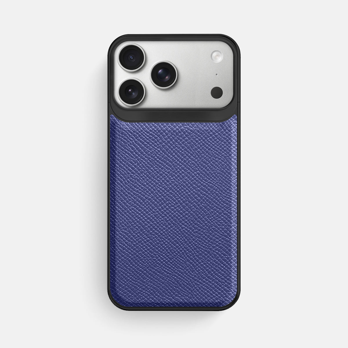 Metal Case For iPhone 18 Pro Max In Epsom-Style Calf -1 | Purple-Black