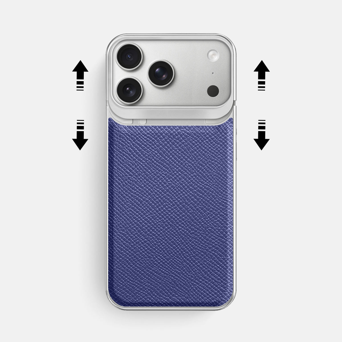 Metal Case For iPhone 18 Pro Max In Epsom-Style Calf -2 | Purple-Steel