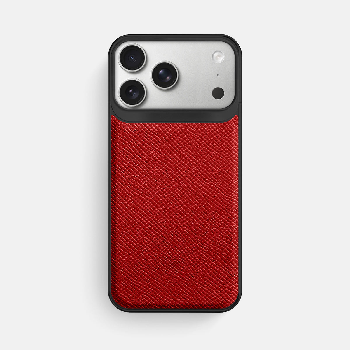 Metal Case For iPhone 18 Pro Max In Epsom-Style Calf -1 | Red-Black