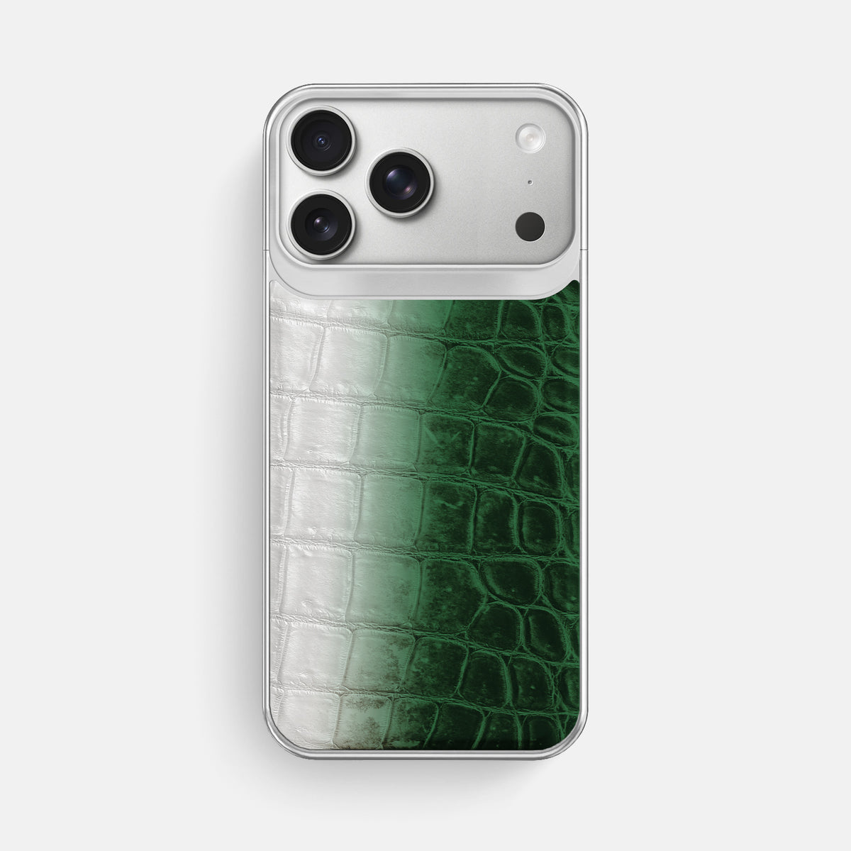 Metal Case For iPhone 18 Pro Max In Himalayan Crocodile -1 | Green-Steel