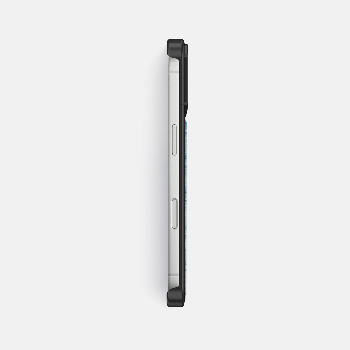 Metal Case For iPhone 18 Pro Max In Himalayan Crocodile -3 | Ice-Blue-Black