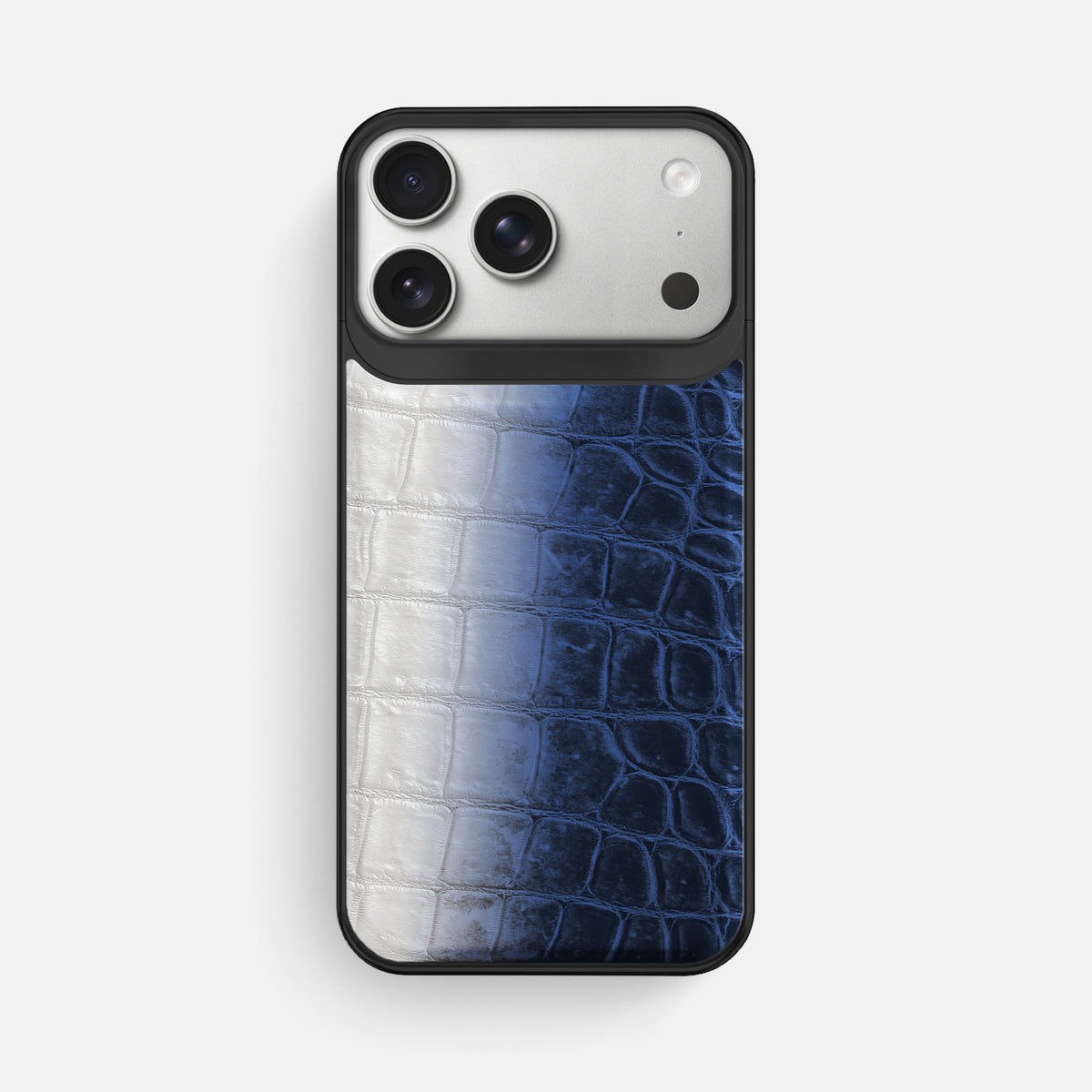 Metal Case For iPhone 18 Pro Max In Himalayan Crocodile -1 | Navy-Blue-Black