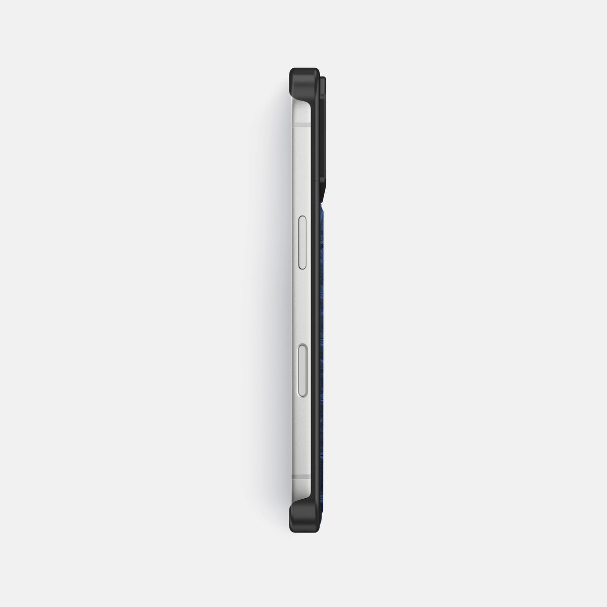 Metal Case For iPhone 18 Pro Max In Himalayan Crocodile -3 | Navy-Blue-Black