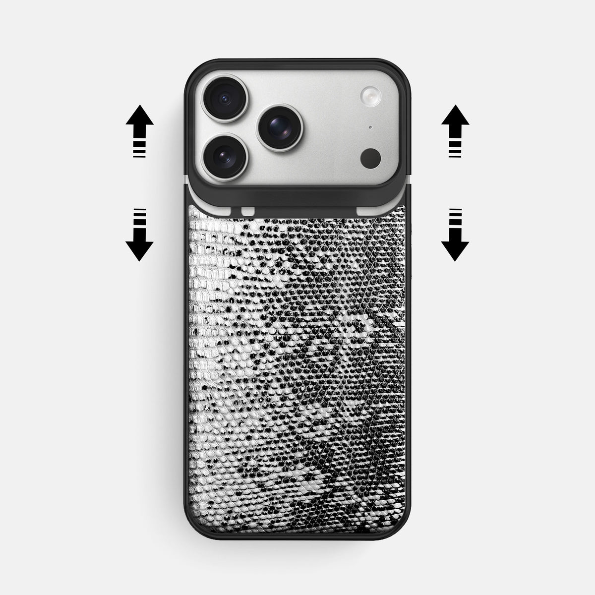 Metal Case For iPhone 18 Pro Max In Himalayan Lizard -2 | Dark-Black