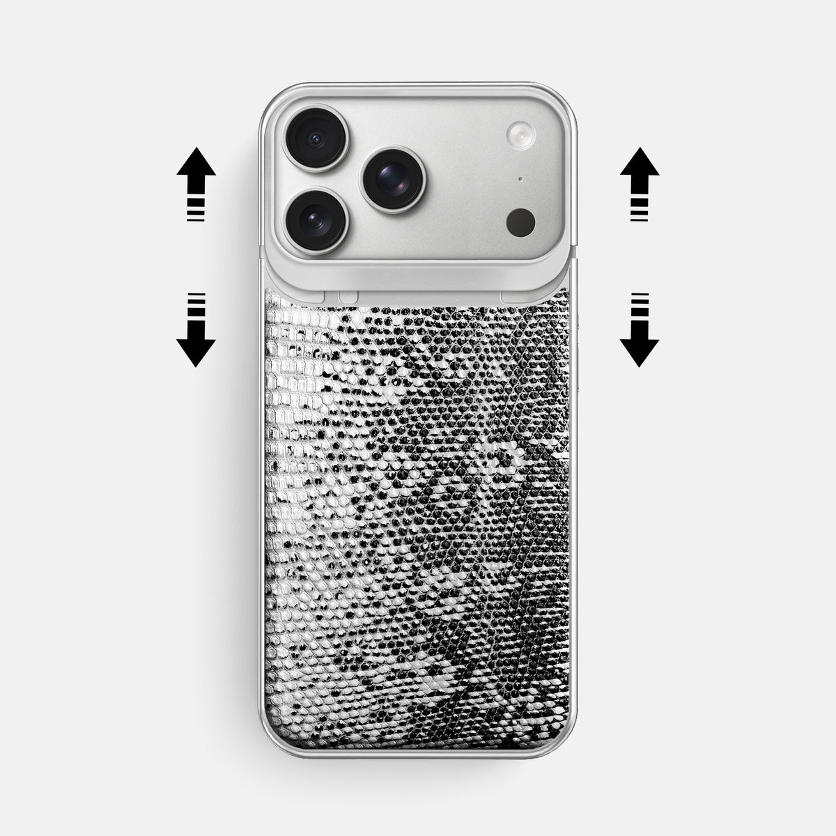 Metal Case For iPhone 18 Pro Max In Himalayan Lizard -2 | Dark-Steel