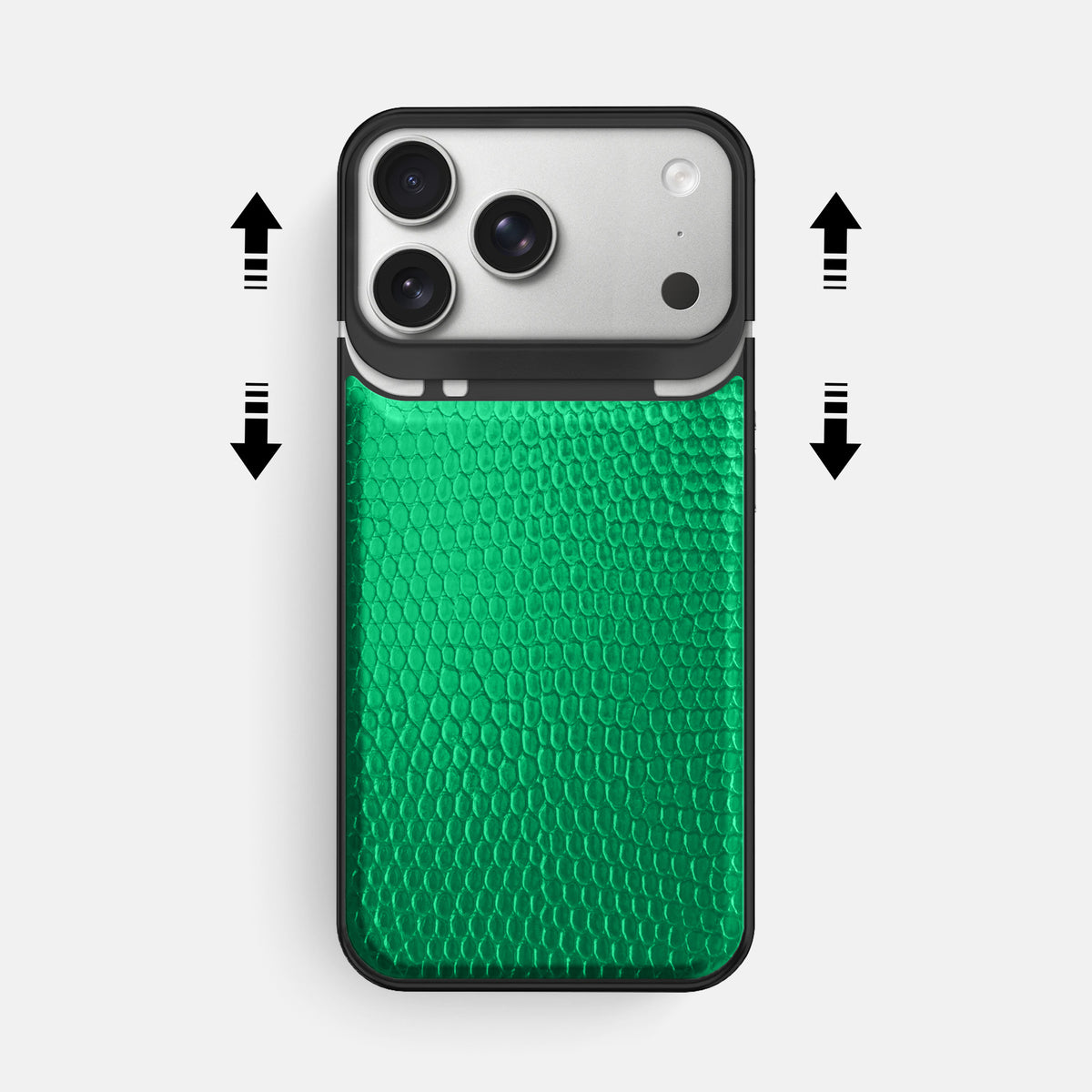 Metal Case For iPhone 18 Pro Max In Lizard -2 | Apple-Green-Black