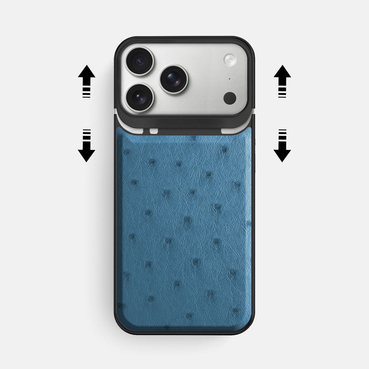 Metal Case For iPhone 18 Pro Max In Ostrich -2 | Blue-Jeans-Black