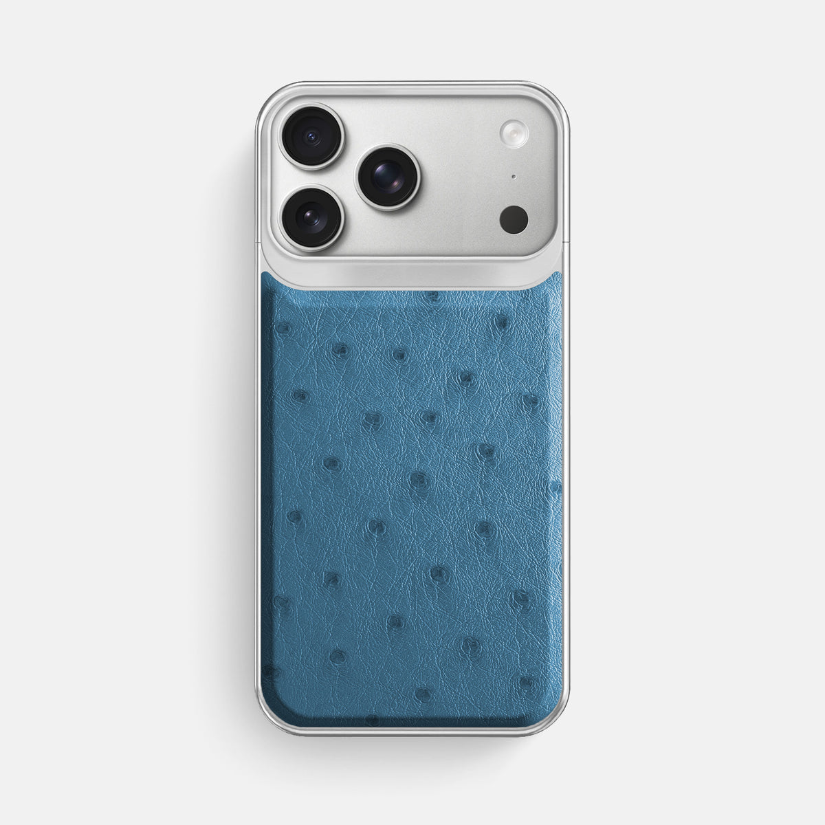 Metal Case For iPhone 18 Pro Max In Ostrich -1 | Blue-Jeans-Steel