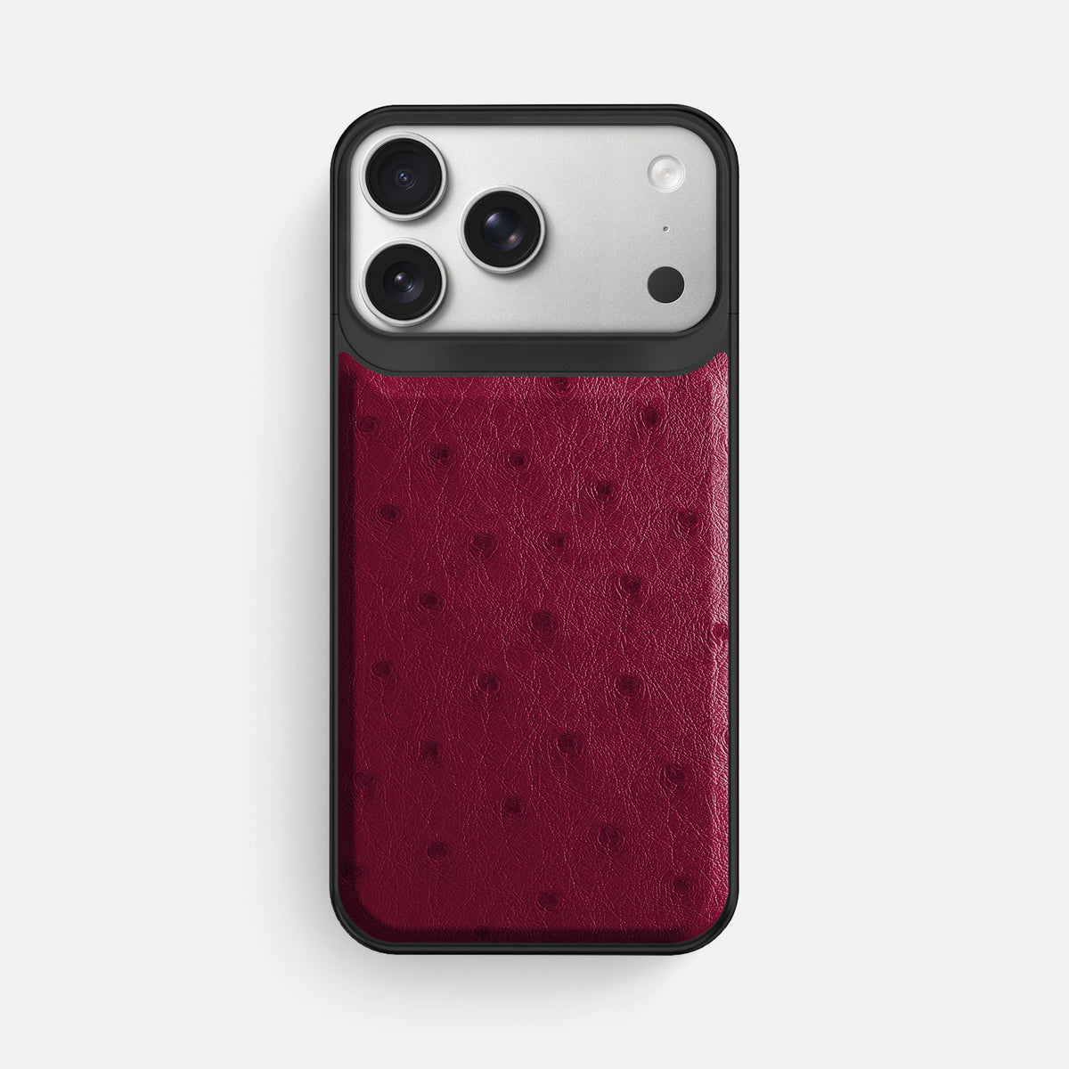 Metal Case For iPhone 18 Pro Max In Ostrich -1 | Bordeaux-Black
