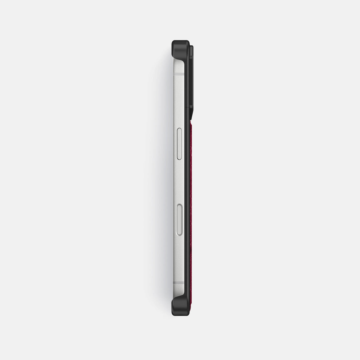 Metal Case For iPhone 18 Pro Max In Ostrich -3 | Bordeaux-Black