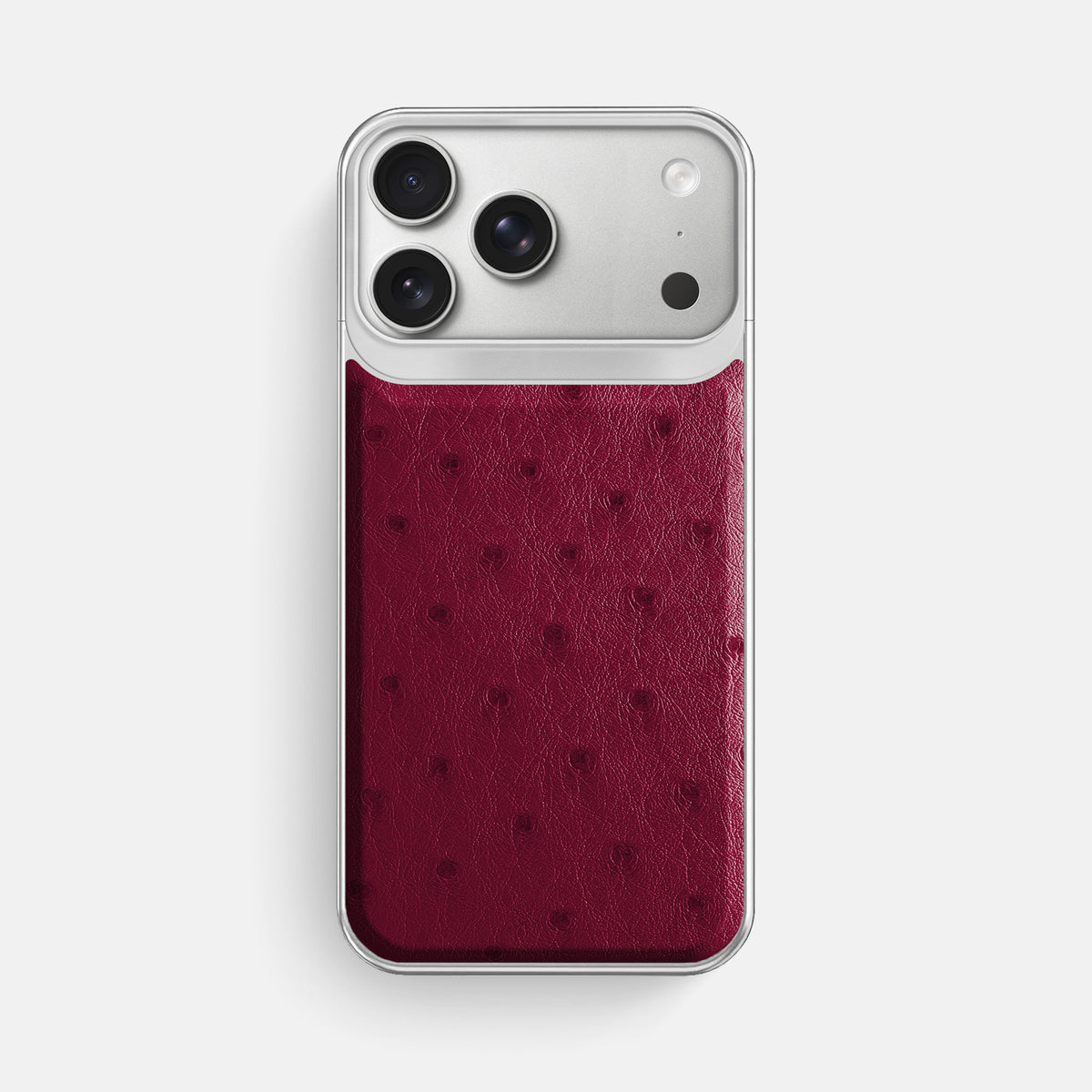 Metal Case For iPhone 18 Pro Max In Ostrich -1 | Bordeaux-Steel