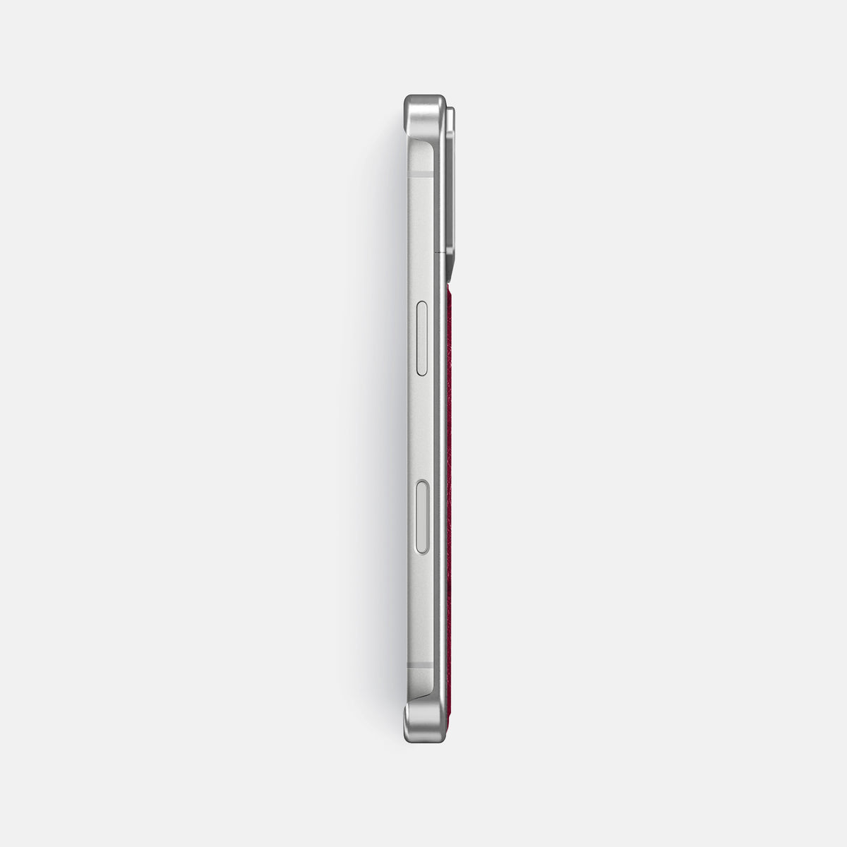 Metal Case For iPhone 18 Pro Max In Ostrich -3 | Bordeaux-Steel