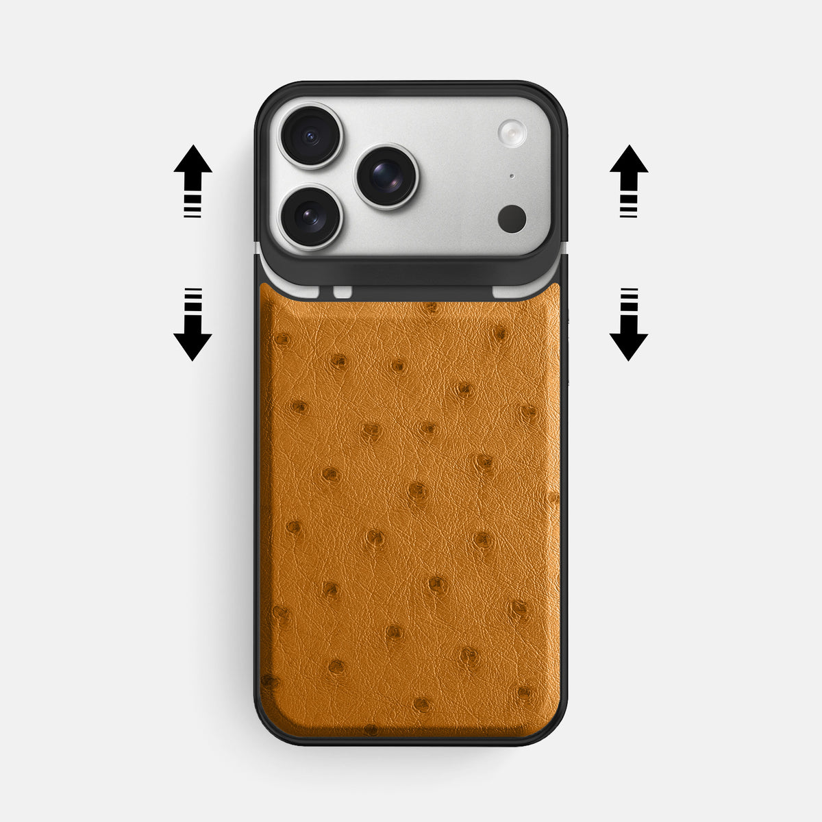 Metal Case For iPhone 18 Pro Max In Ostrich -2 | Chestnut-Black