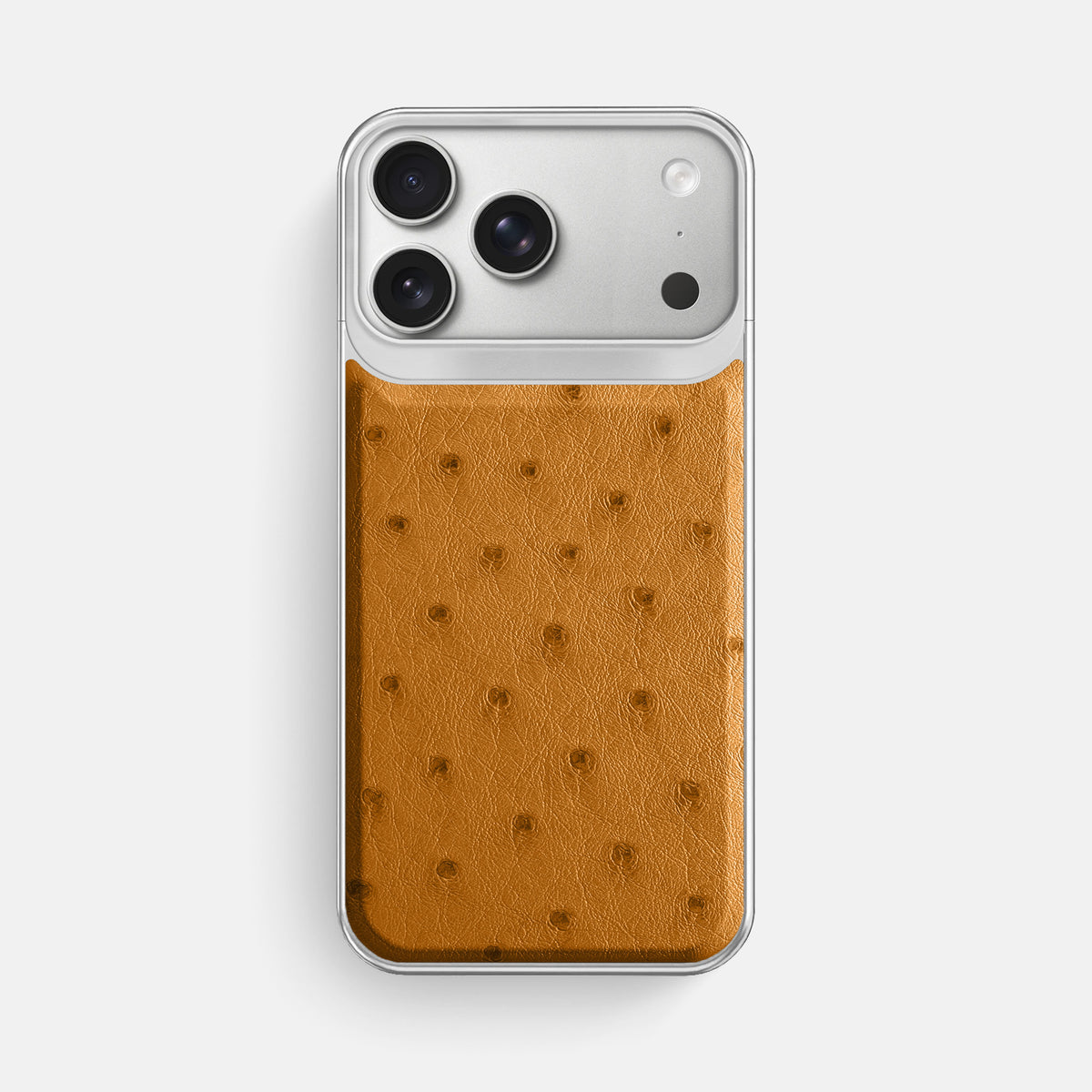 Metal Case For iPhone 18 Pro Max In Ostrich -1 | Chestnut-Steel