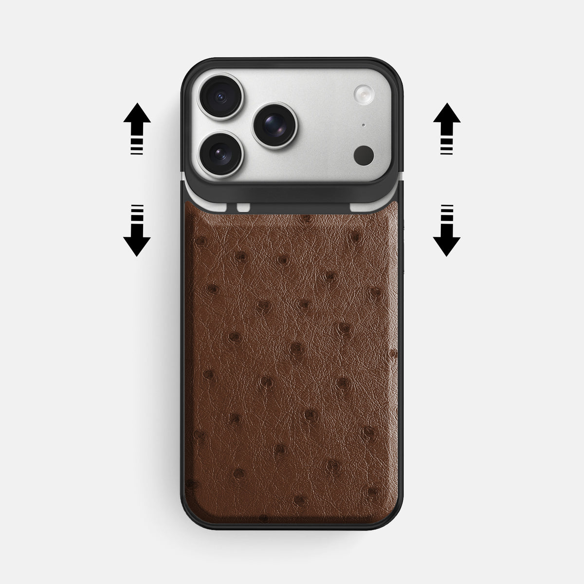 Metal Case For iPhone 18 Pro Max In Ostrich -2 | Chocolate-Black
