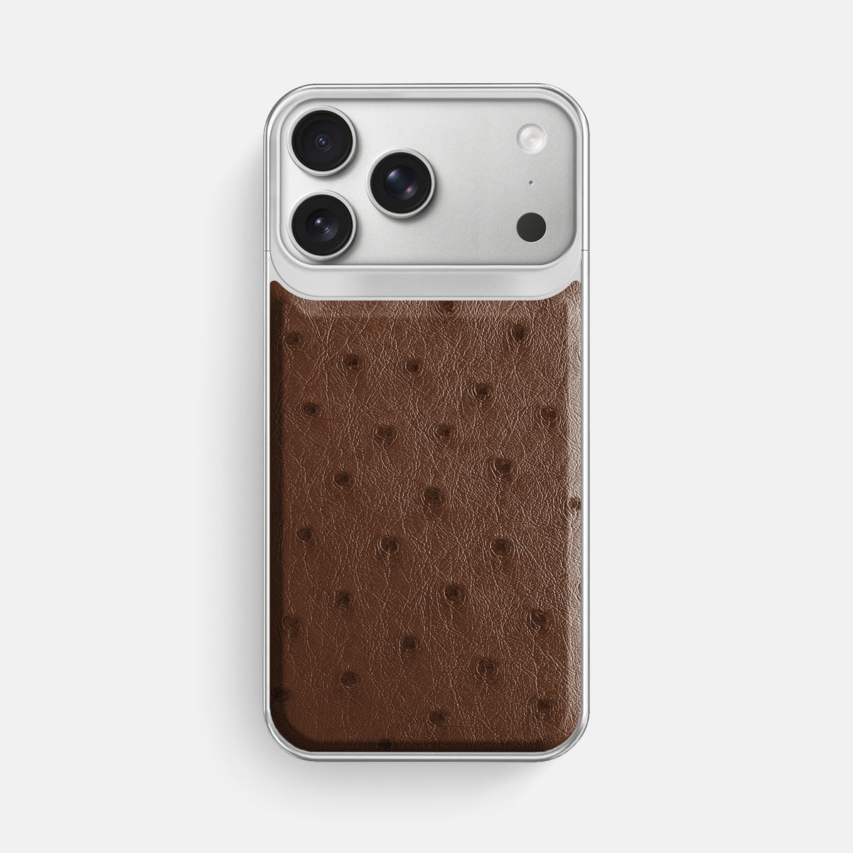 Metal Case For iPhone 18 Pro Max In Ostrich -1 | Chocolate-Steel