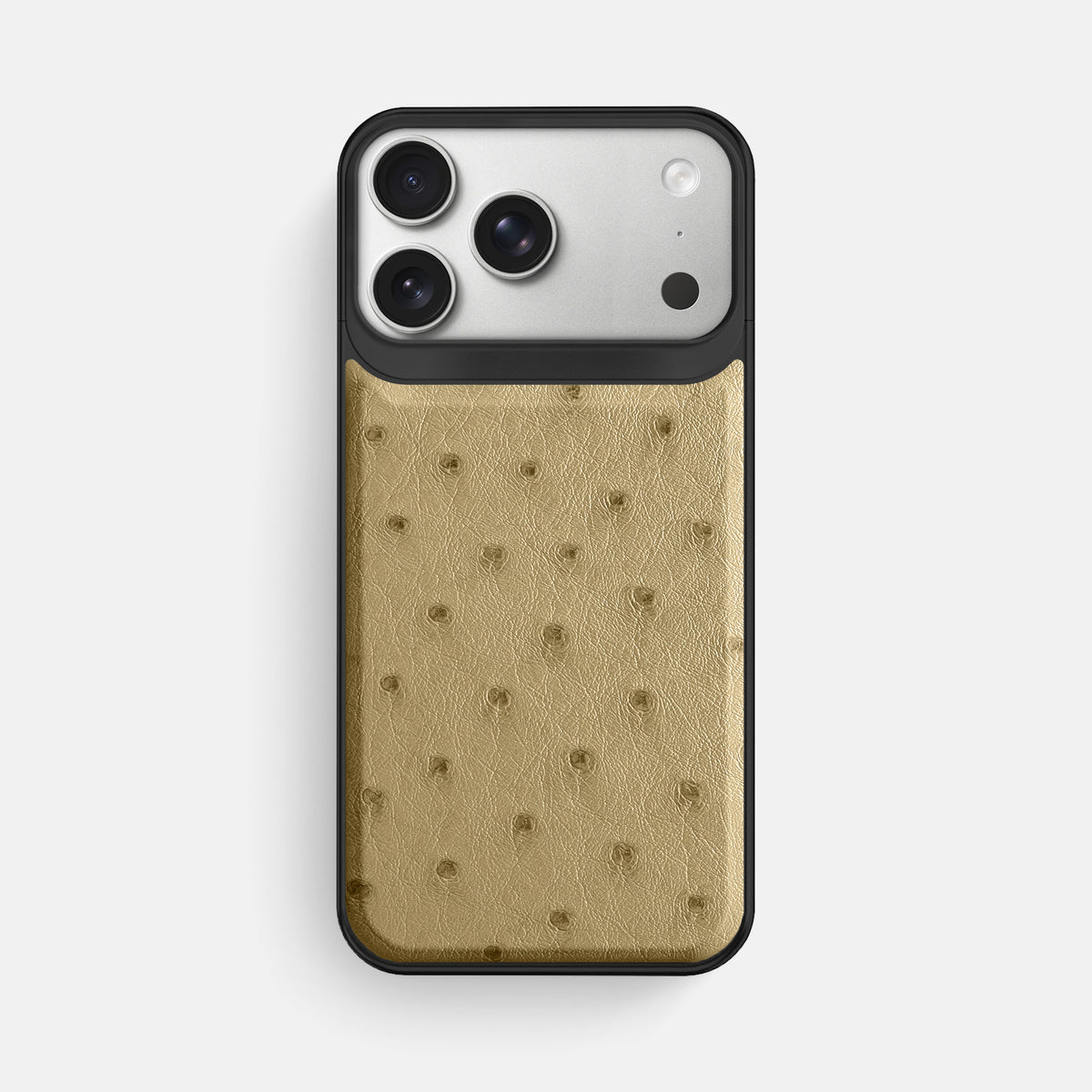 Metal Case For iPhone 18 Pro Max In Ostrich -1 | Desert-Sand-Black