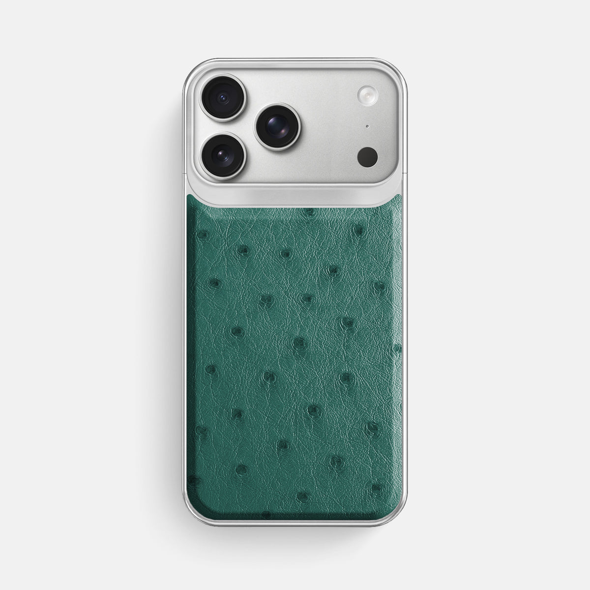 Metal Case For iPhone 18 Pro Max In Ostrich -1 | Forest-Green-Steel