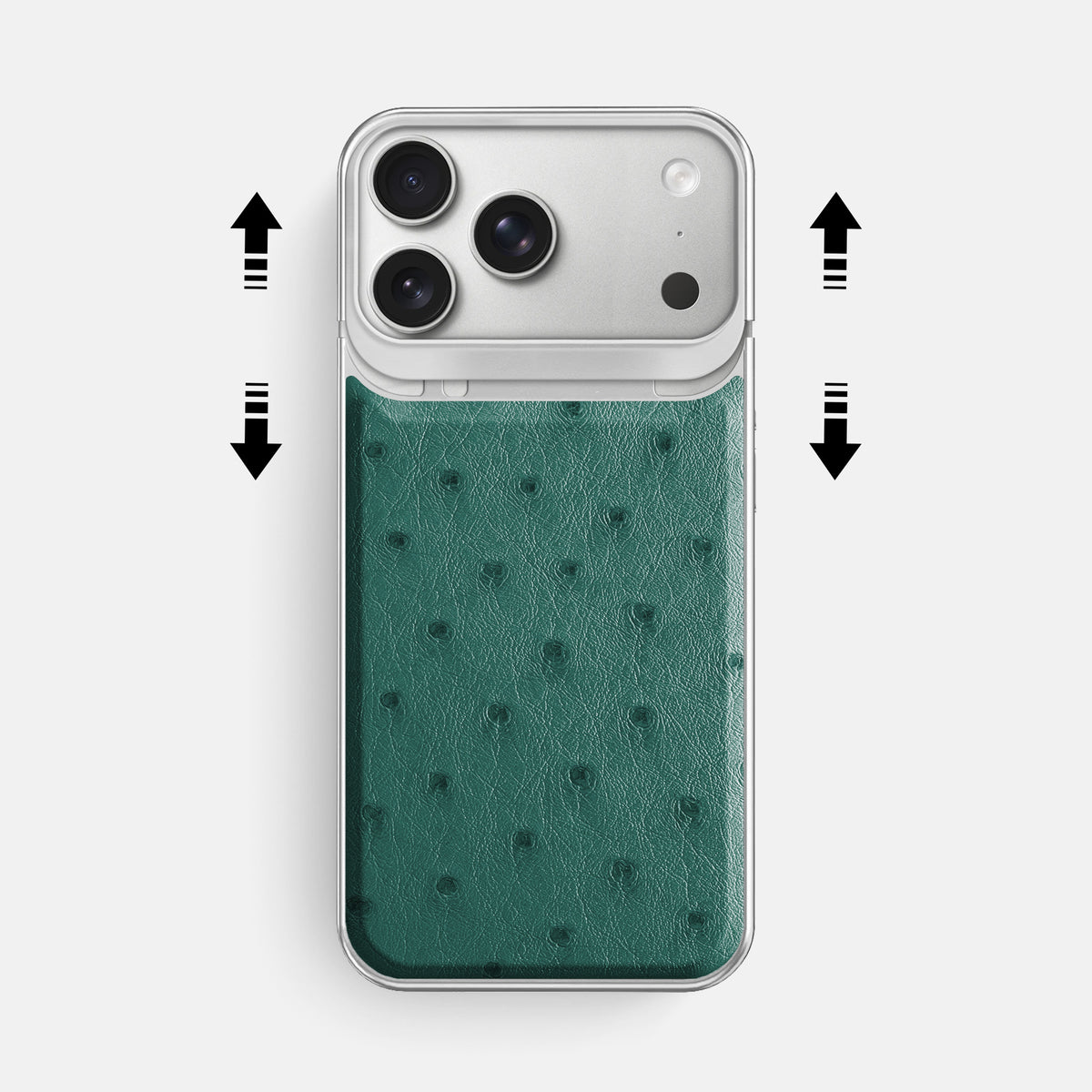 Metal Case For iPhone 18 Pro Max In Ostrich -2 | Forest-Green-Steel