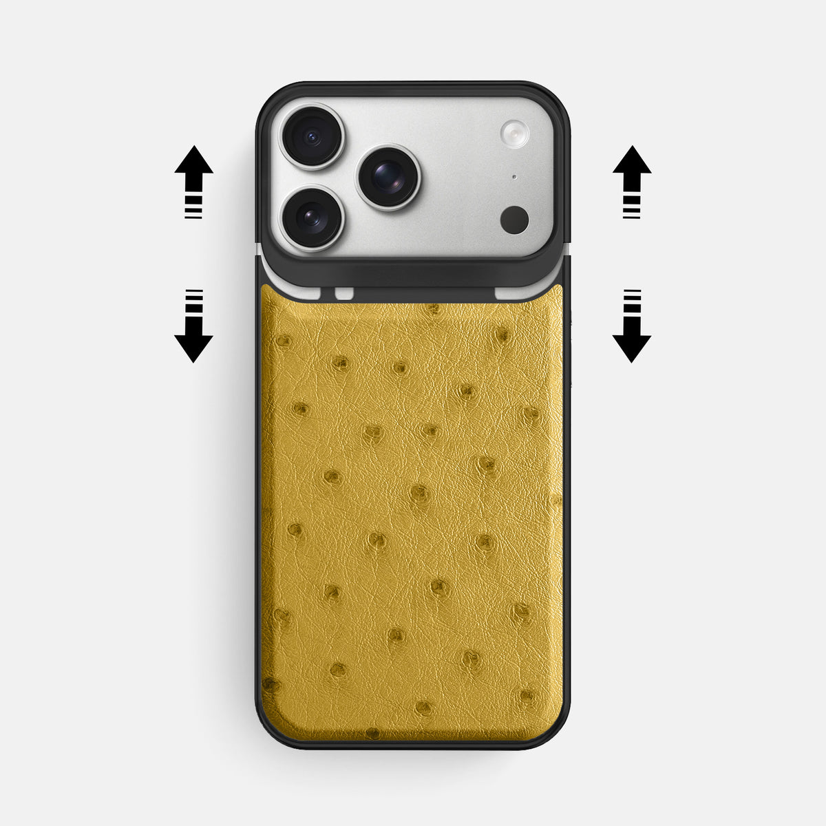 Metal Case For iPhone 18 Pro Max In Ostrich -2 | Gold-Black