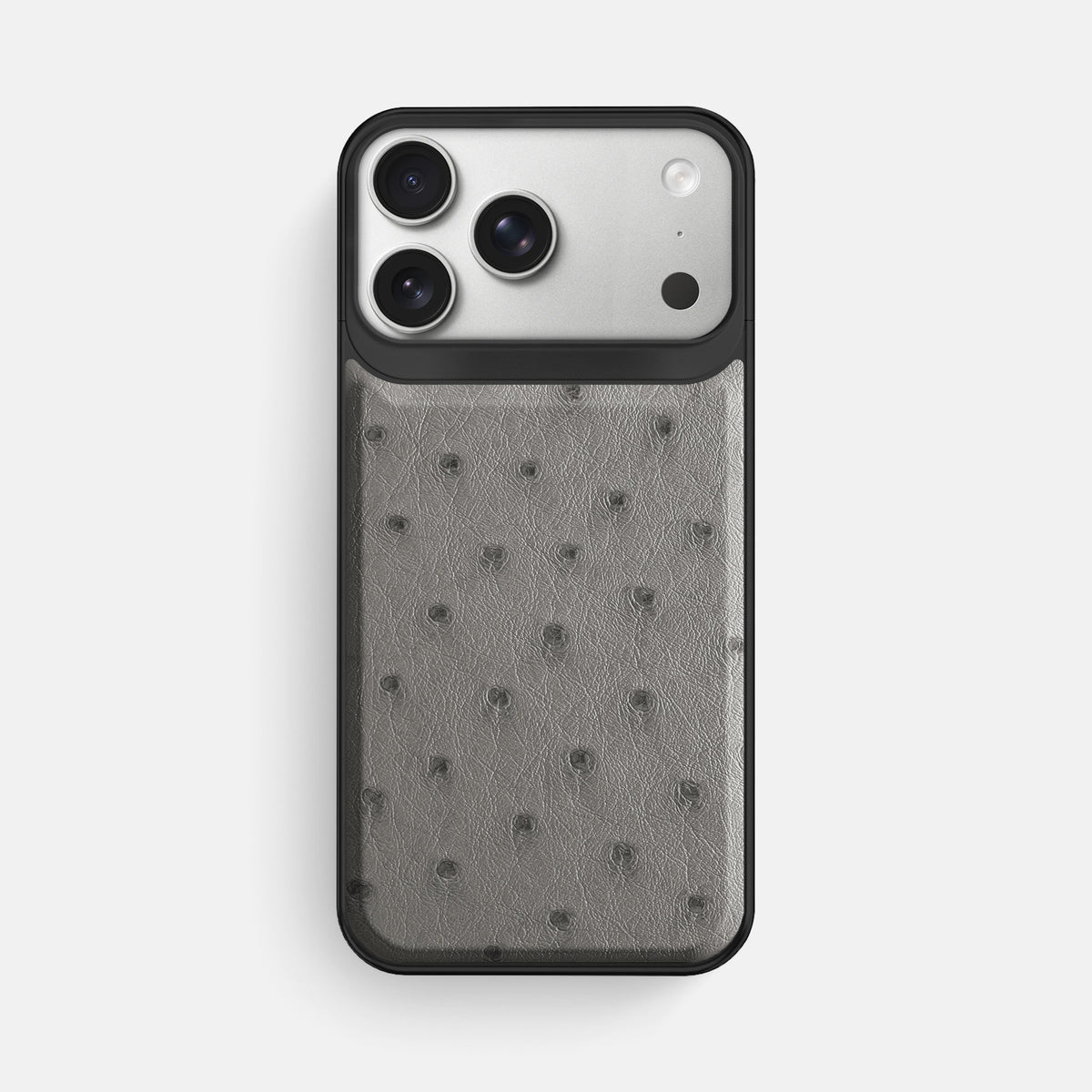 Metal Case For iPhone 18 Pro Max In Ostrich -1 | Grey-Black