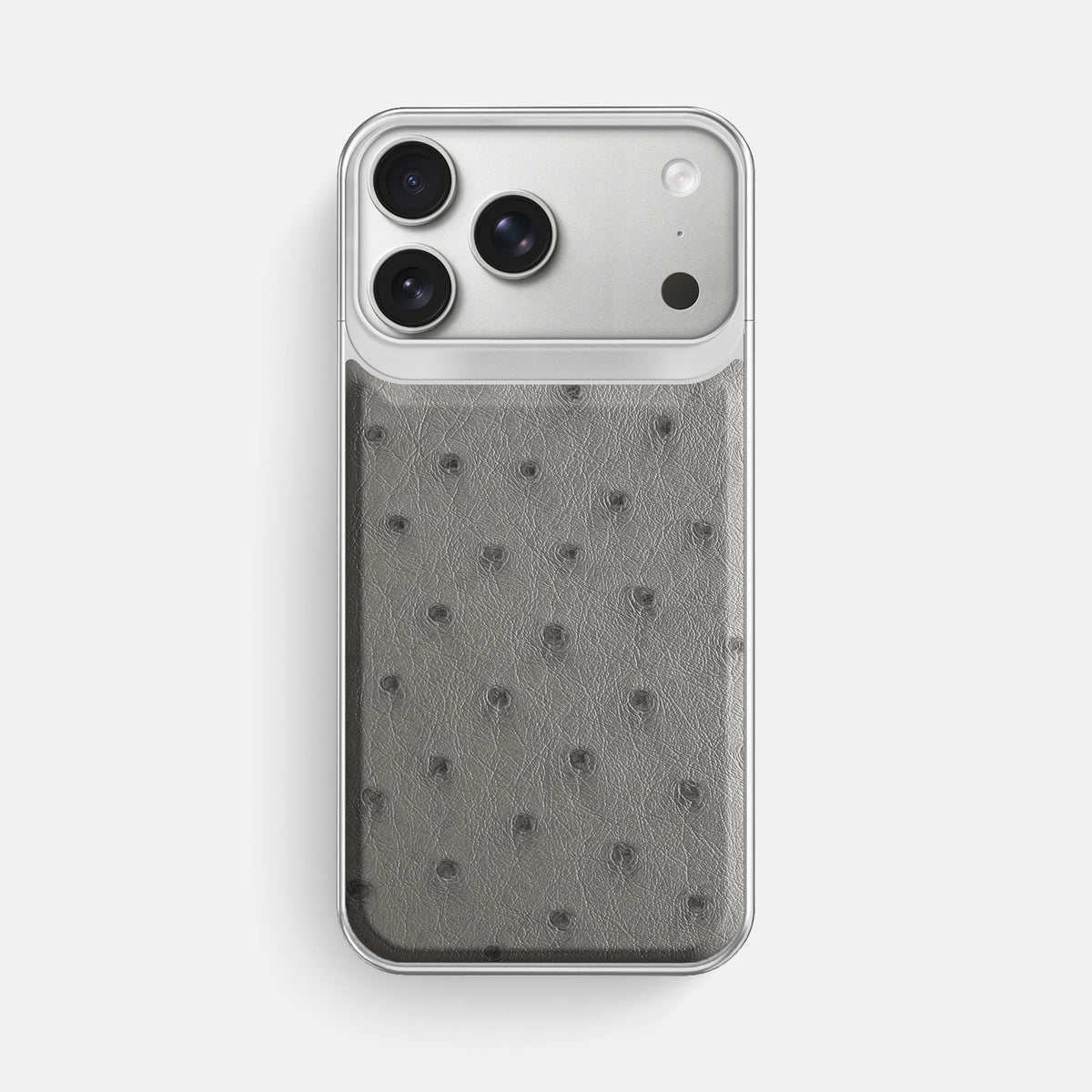 Metal Case For iPhone 18 Pro Max In Ostrich -1 | Grey-Steel