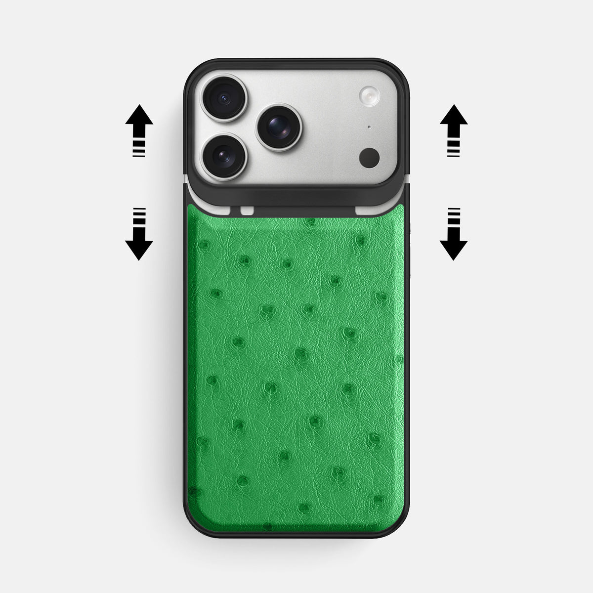 Metal Case For iPhone 18 Pro Max In Ostrich -2 | Kentucky-Green-Black