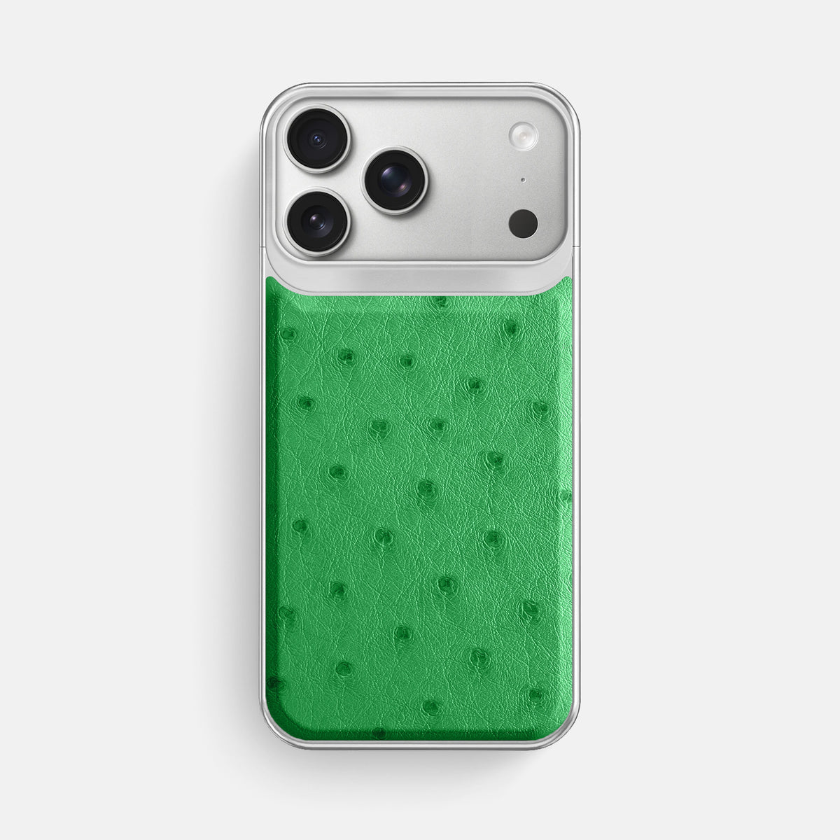 Metal Case For iPhone 18 Pro Max In Ostrich -1 | Kentucky-Green-Steel