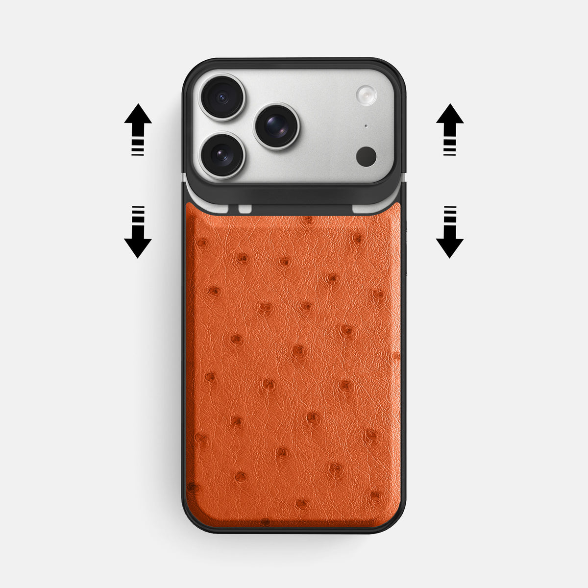 Metal Case For iPhone 18 Pro Max In Ostrich -2 | Orange-Black
