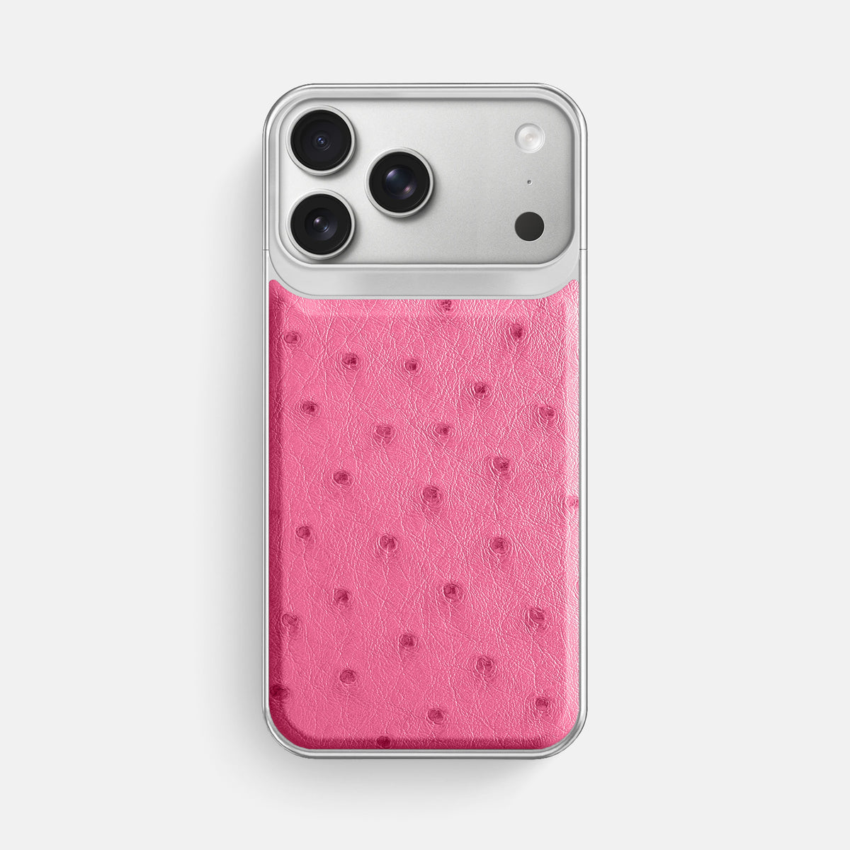 Metal Case For iPhone 18 Pro Max In Ostrich -1 | Pink-Steel