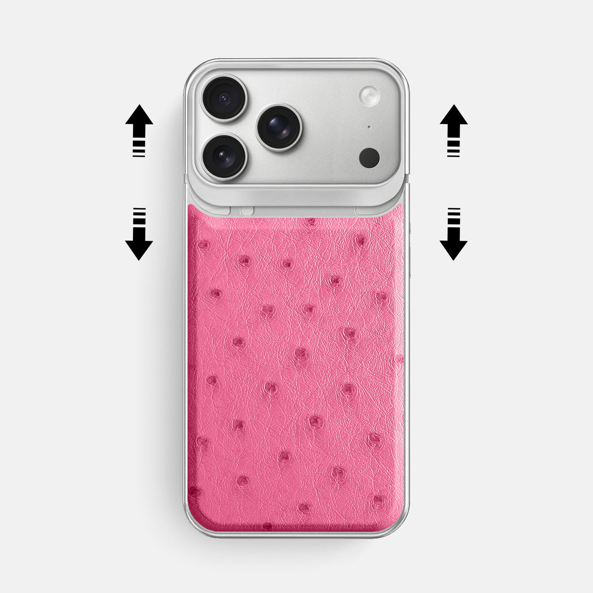 Metal Case For iPhone 18 Pro Max In Ostrich -2 | Pink-Steel