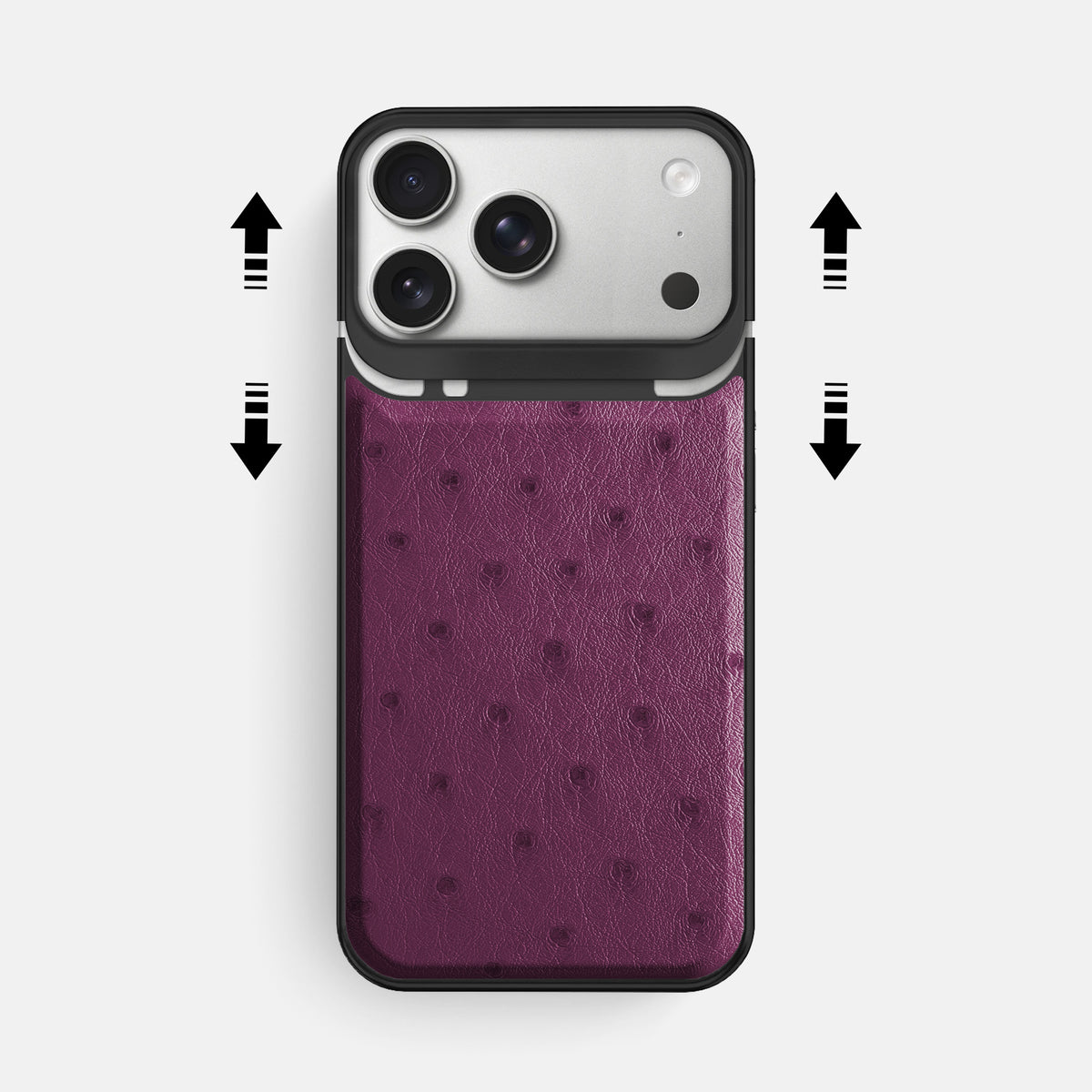 Metal Case For iPhone 18 Pro Max In Ostrich -2 | Purple-Black
