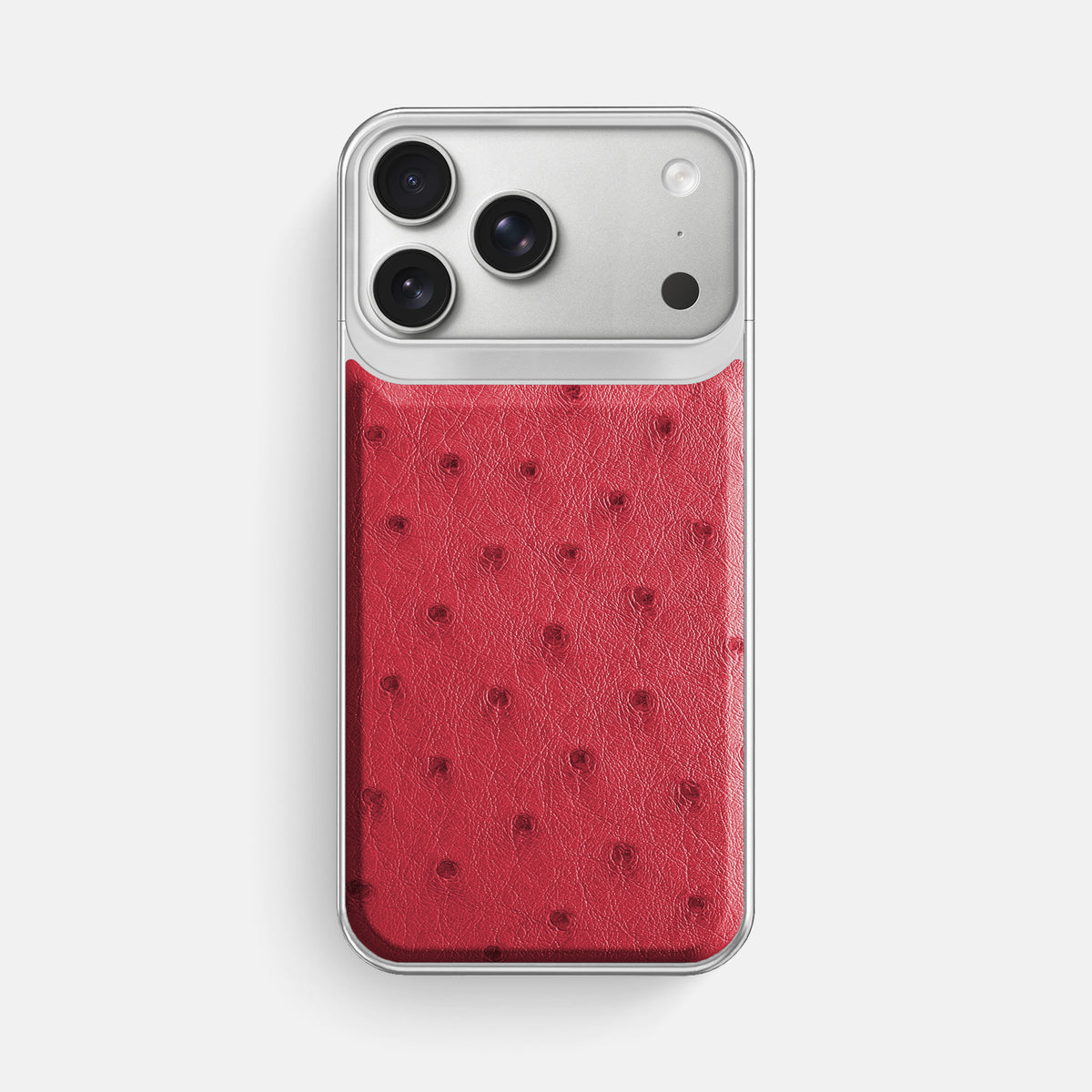Metal Case For iPhone 18 Pro Max In Ostrich -1 | Red-Steel