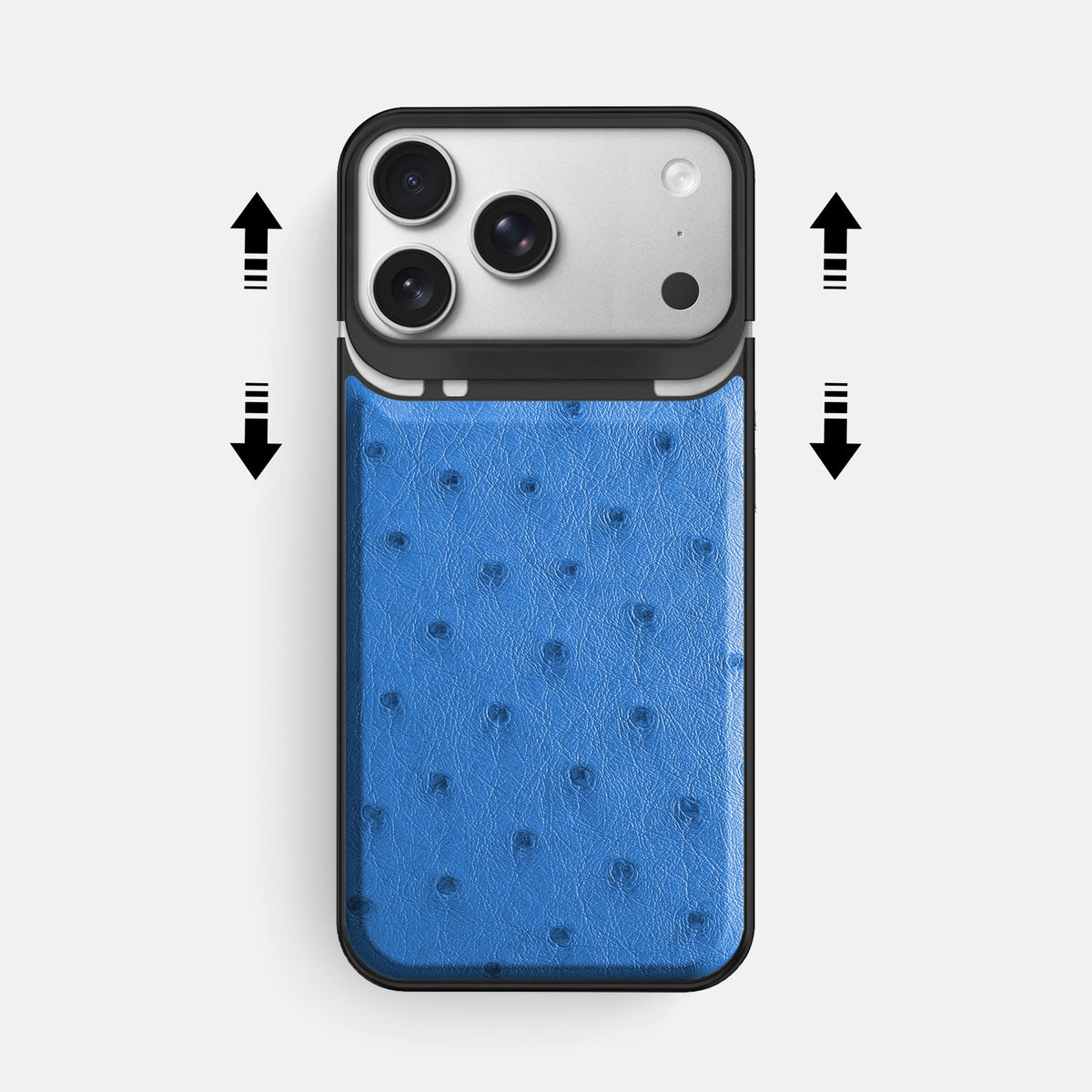 Metal Case For iPhone 18 Pro Max In Ostrich -2 | Royal-Blue-Black
