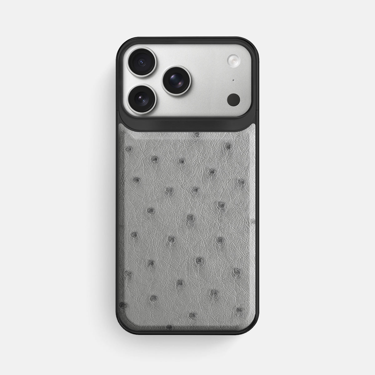 Metal Case For iPhone 18 Pro Max In Ostrich -1 | Silver-Black