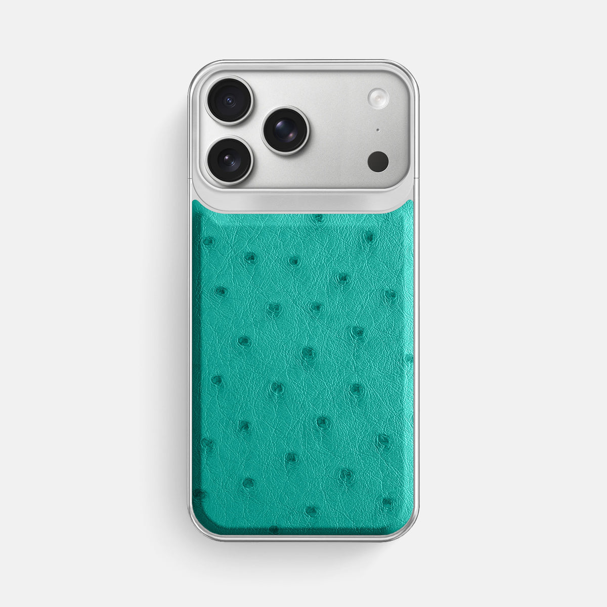 Metal Case For iPhone 18 Pro Max In Ostrich -1 | Turquoise-Steel